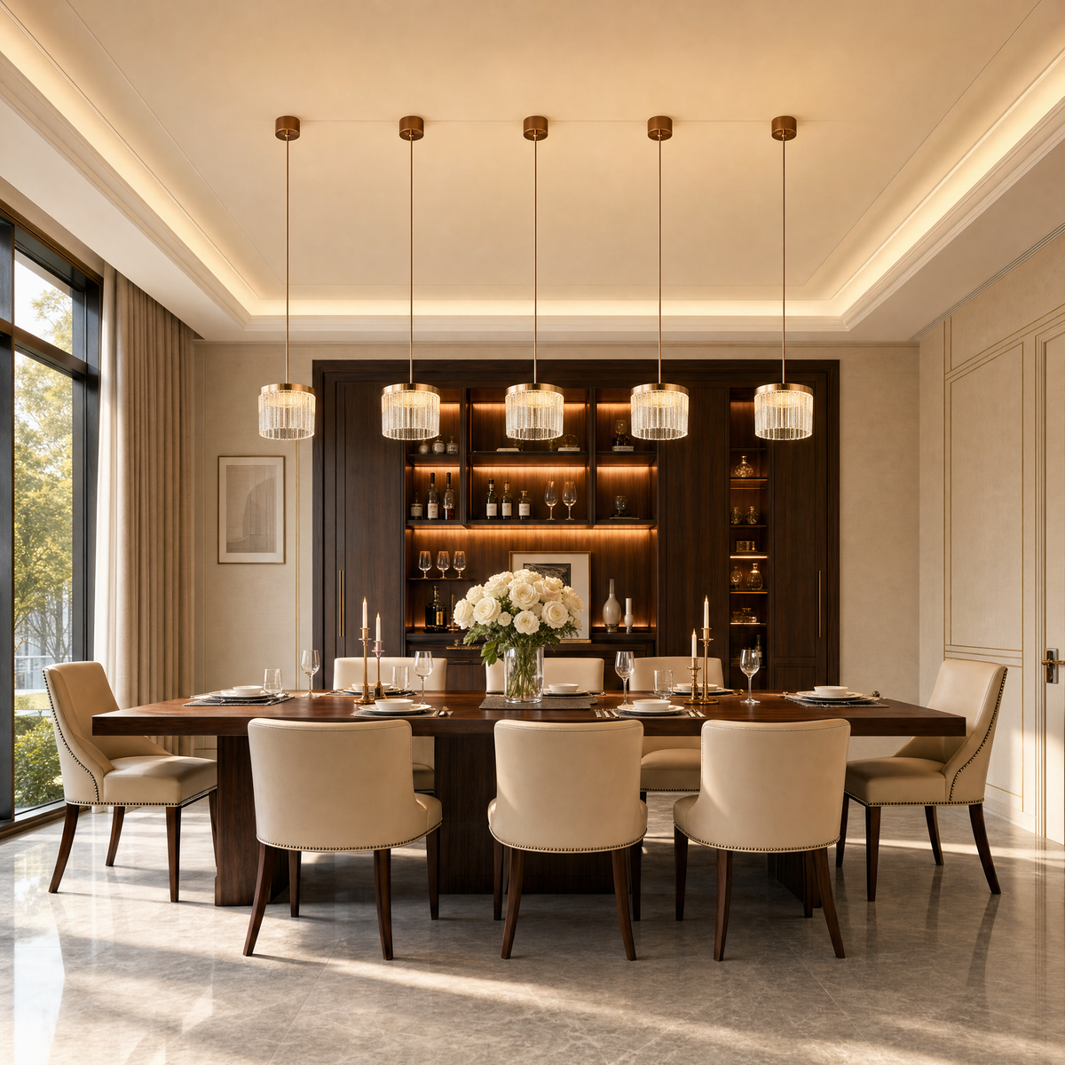 Crystalia Modern Sculptural Pendant Light