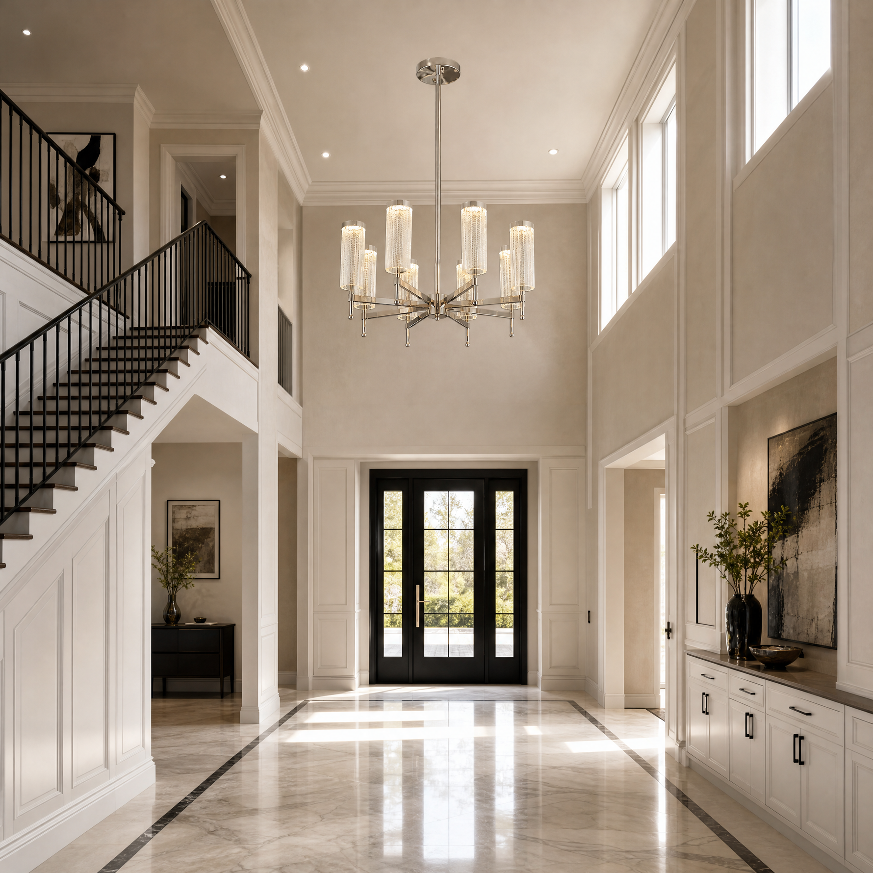 Crystalia Modern Sculptural Ring Chandelier