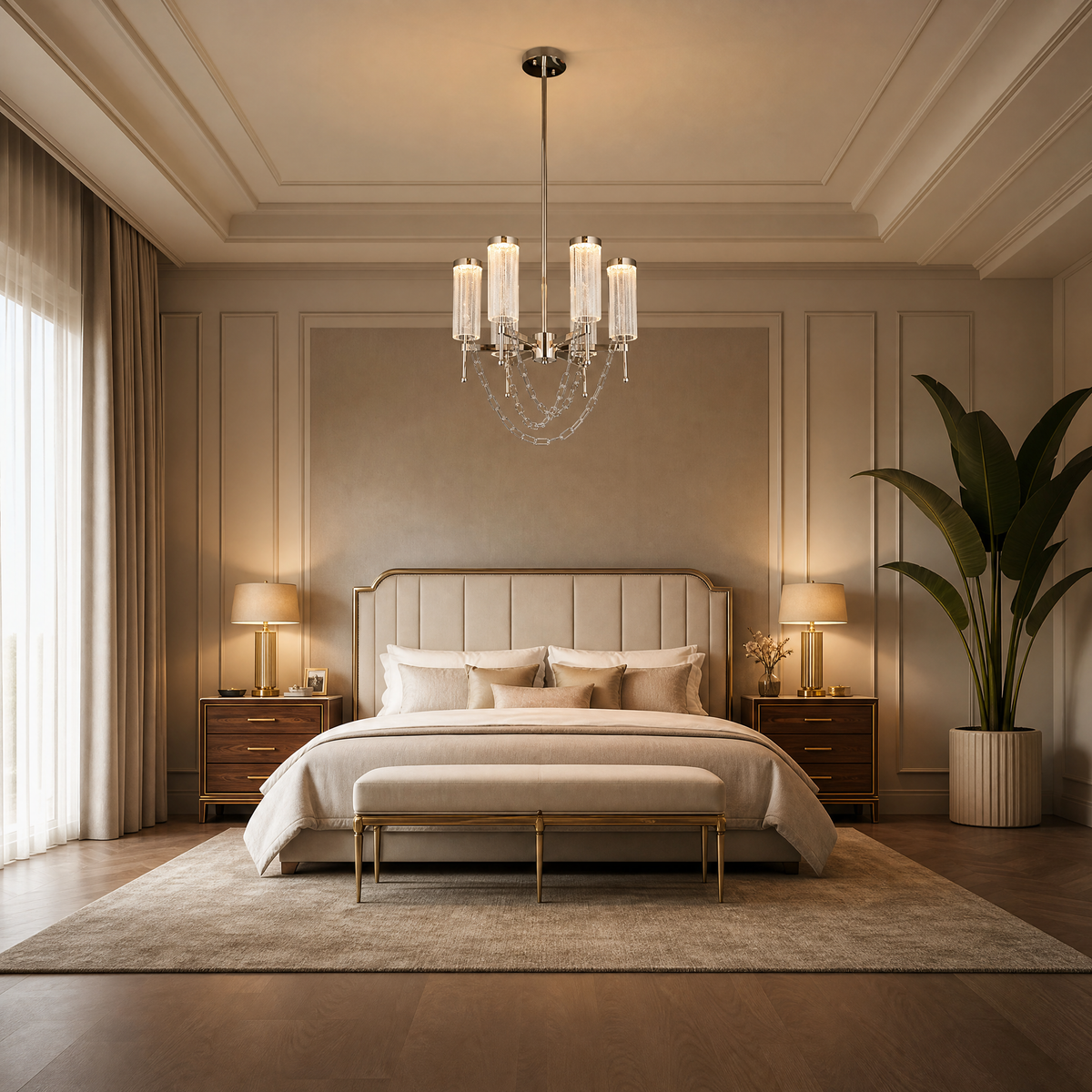 Crystalia Modern Sculptural Ring Chandelier