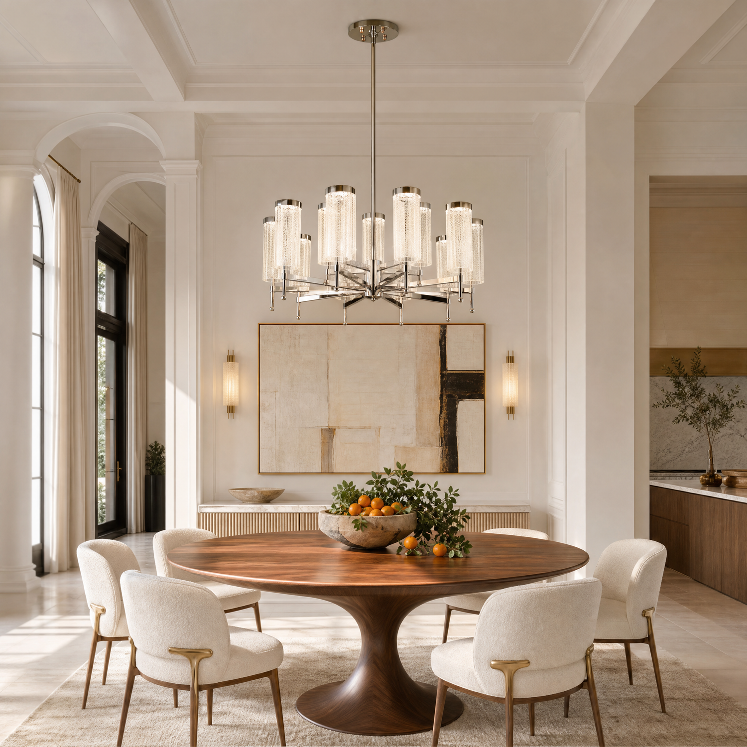 Crystalia Modern Sculptural Ring Chandelier