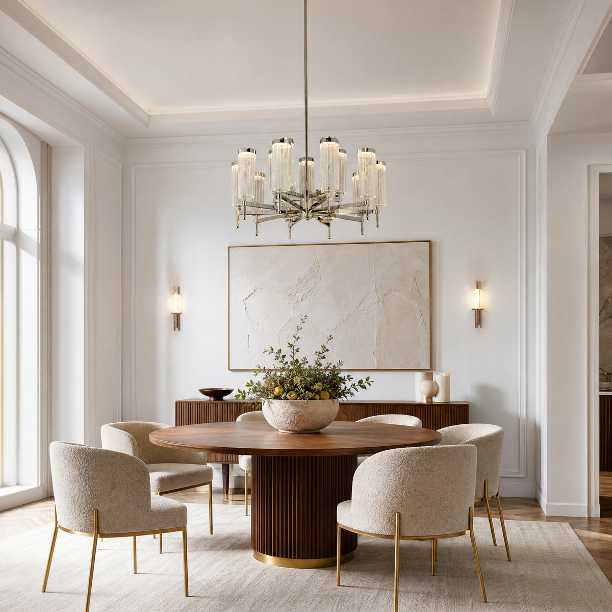 Crystalia Modern Sculptural Ring Chandelier