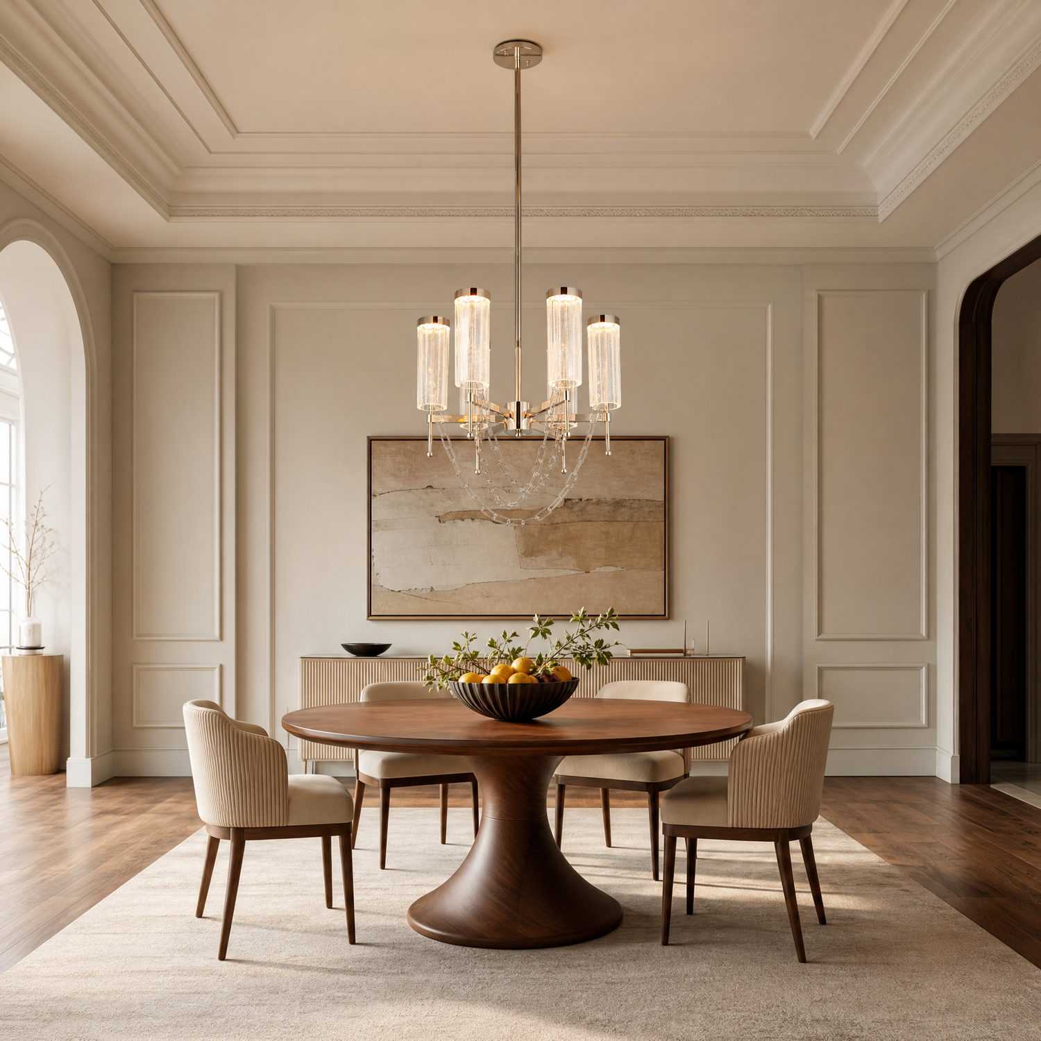 Crystalia Modern Sculptural Ring Chandelier