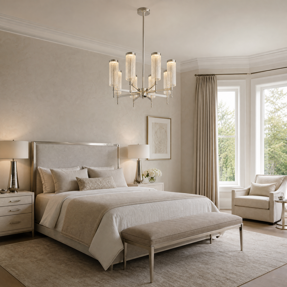 Crystalia Modern Sculptural Ring Chandelier