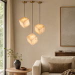Cubo Modern Cluster Alabaster Pendant Light