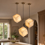 Cubo Modern Cluster Alabaster Pendant Light