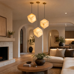 Cubo Modern Cluster Alabaster Pendant Light