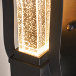 Curved Matte Black Iron and Crystal LED Wall Sconce