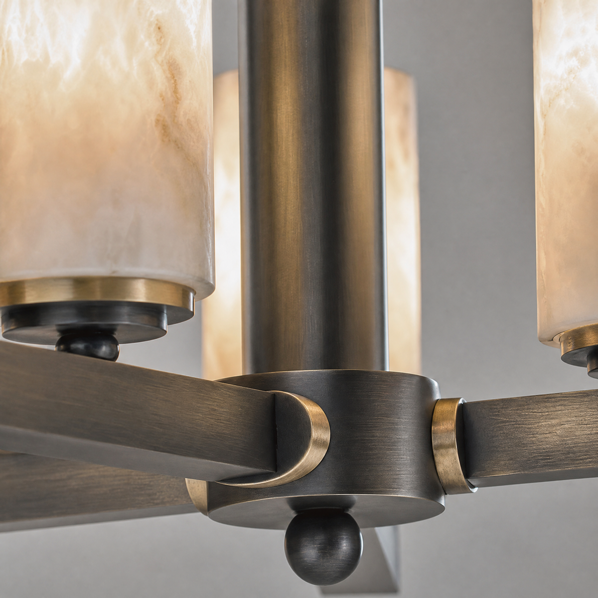 Cylinder 3-arm Alabaster Pendant Light