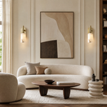 Cylinder Arm Single Goblet Alabaster Brass Wall Sconce