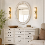 Cylinder Arm Tall Stacked Alabaster Brass Wall Sconce