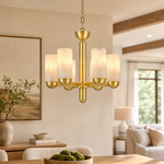 Cylinder Shade Alabaster Pendant Light
