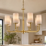 Cylinder Shade Alabaster Pendant Light