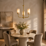 Cylinder Shade Alabaster Pendant Light