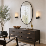 Cylinder Wrap Alabaster Brass Tube Wall Sconce