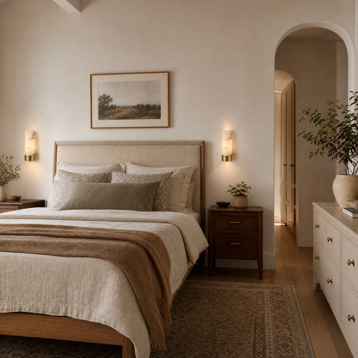 Cylinder Wrap Alabaster Brass Tube Wall Sconce