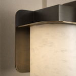 Cylinder Wrap Alabaster Bronze Blade Wall Sconce