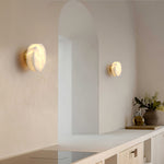 Elegant Cylindrical Alabaster Wall Light with Brass Finish