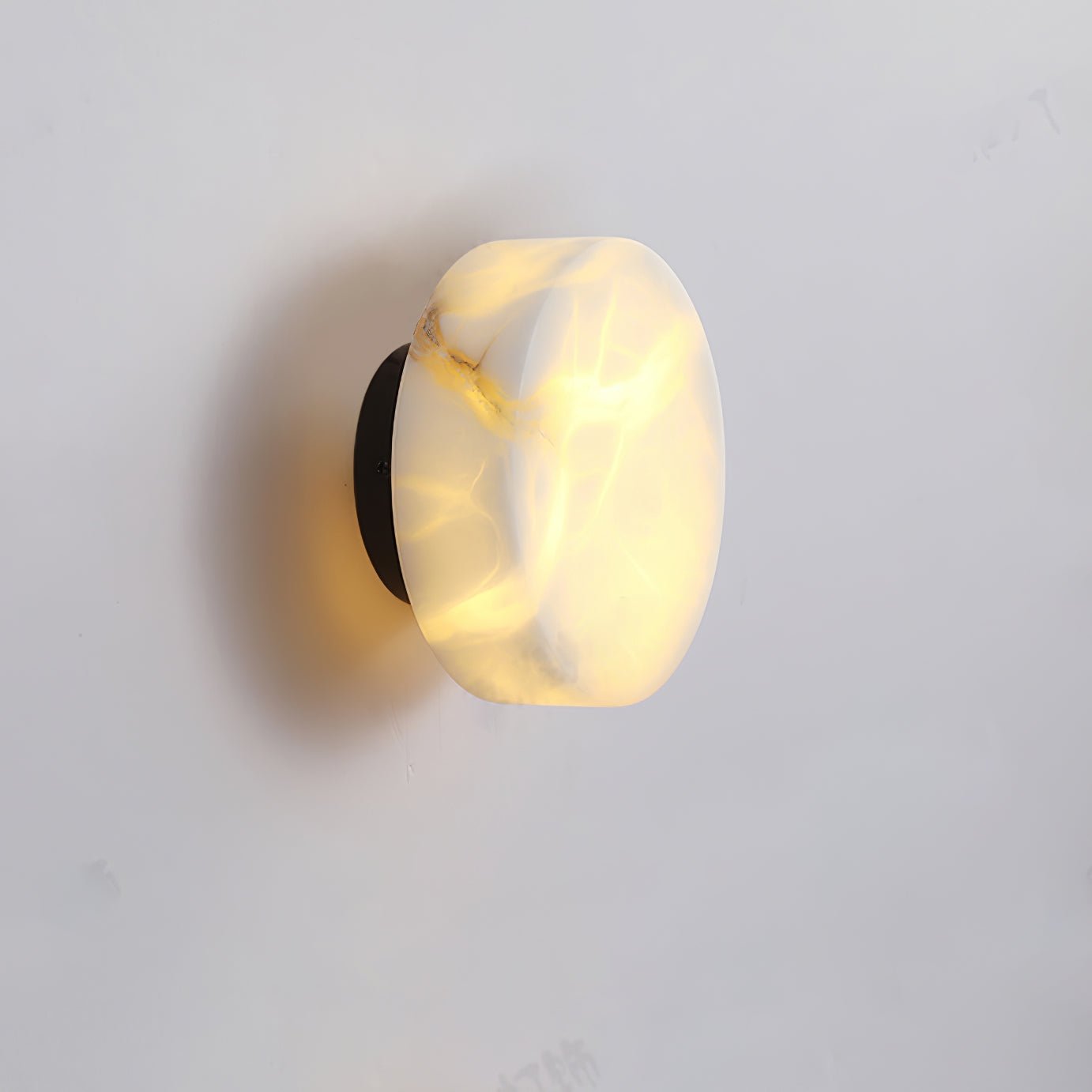 Elegant Cylindrical Alabaster Wall Light with Brass Finish
