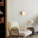Elegant Cylindrical Alabaster Wall Light with Brass Finish