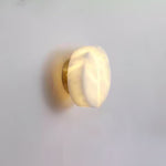 Elegant Cylindrical Alabaster Wall Light with Brass Finish