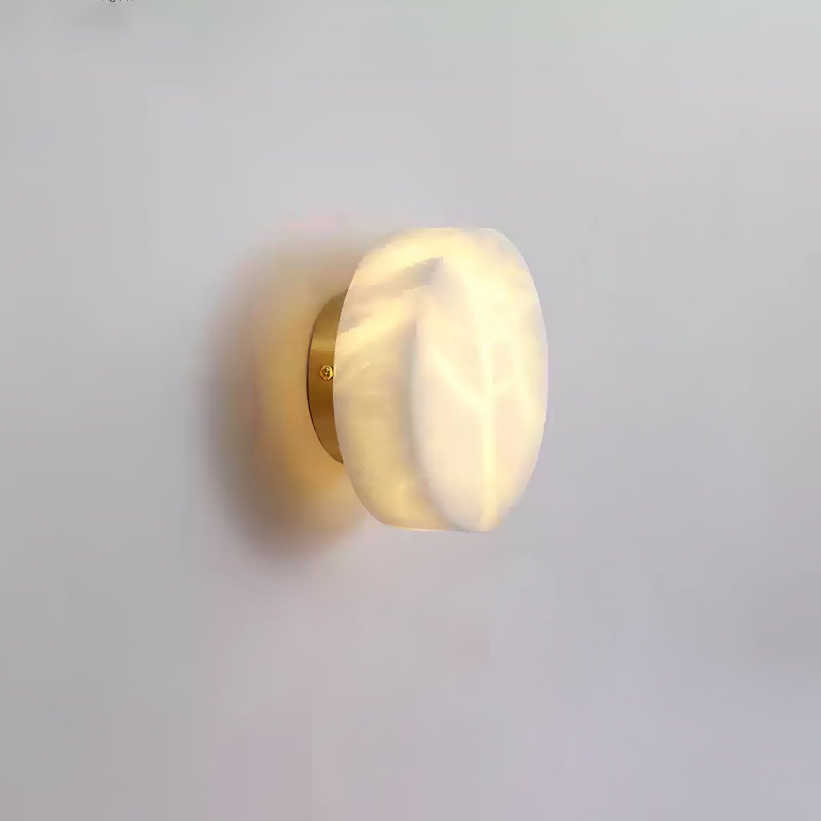 Elegant Cylindrical Alabaster Wall Light with Brass Finish