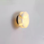 Elegant Cylindrical Alabaster Wall Light with Brass Finish