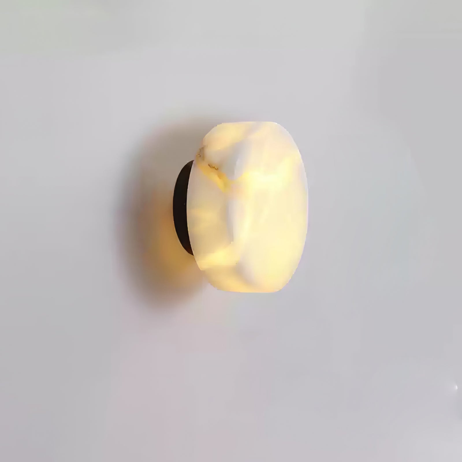 Elegant Cylindrical Alabaster Wall Light with Brass Finish
