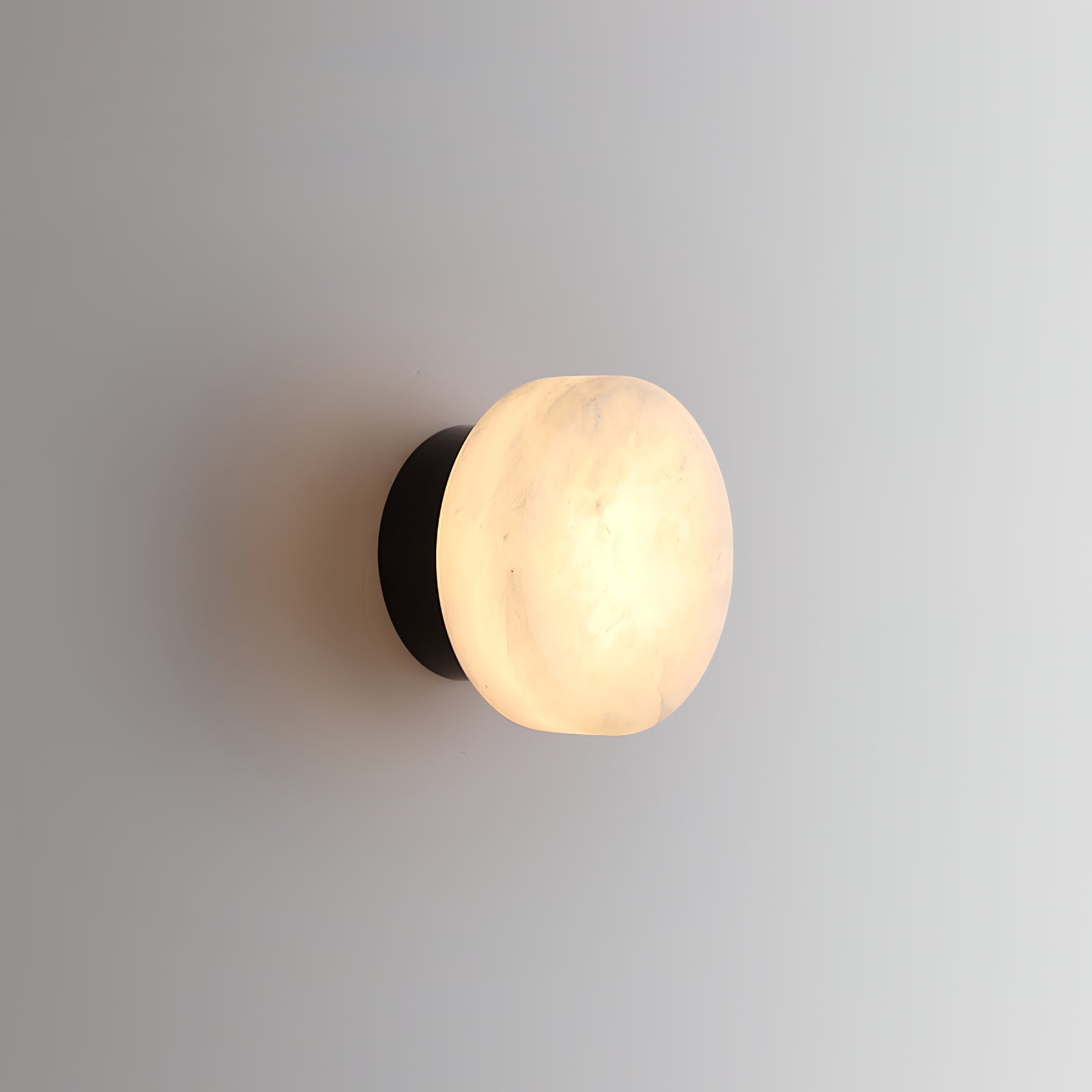Elegant Cylindrical Alabaster Wall Light with Brass Finish