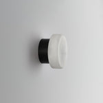 Elegant Cylindrical Alabaster Wall Light with Brass Finish