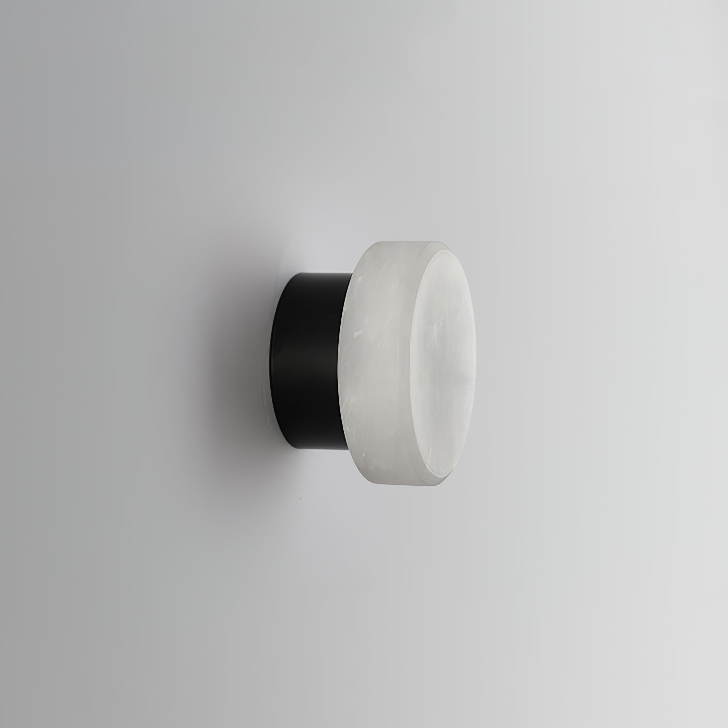 Elegant Cylindrical Alabaster Wall Light with Brass Finish