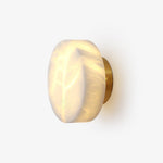 Elegant Cylindrical Alabaster Wall Light with Brass Finish