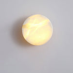 Elegant Cylindrical Alabaster Wall Light with Brass Finish