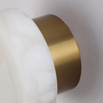 Elegant Cylindrical Alabaster Wall Light with Brass Finish