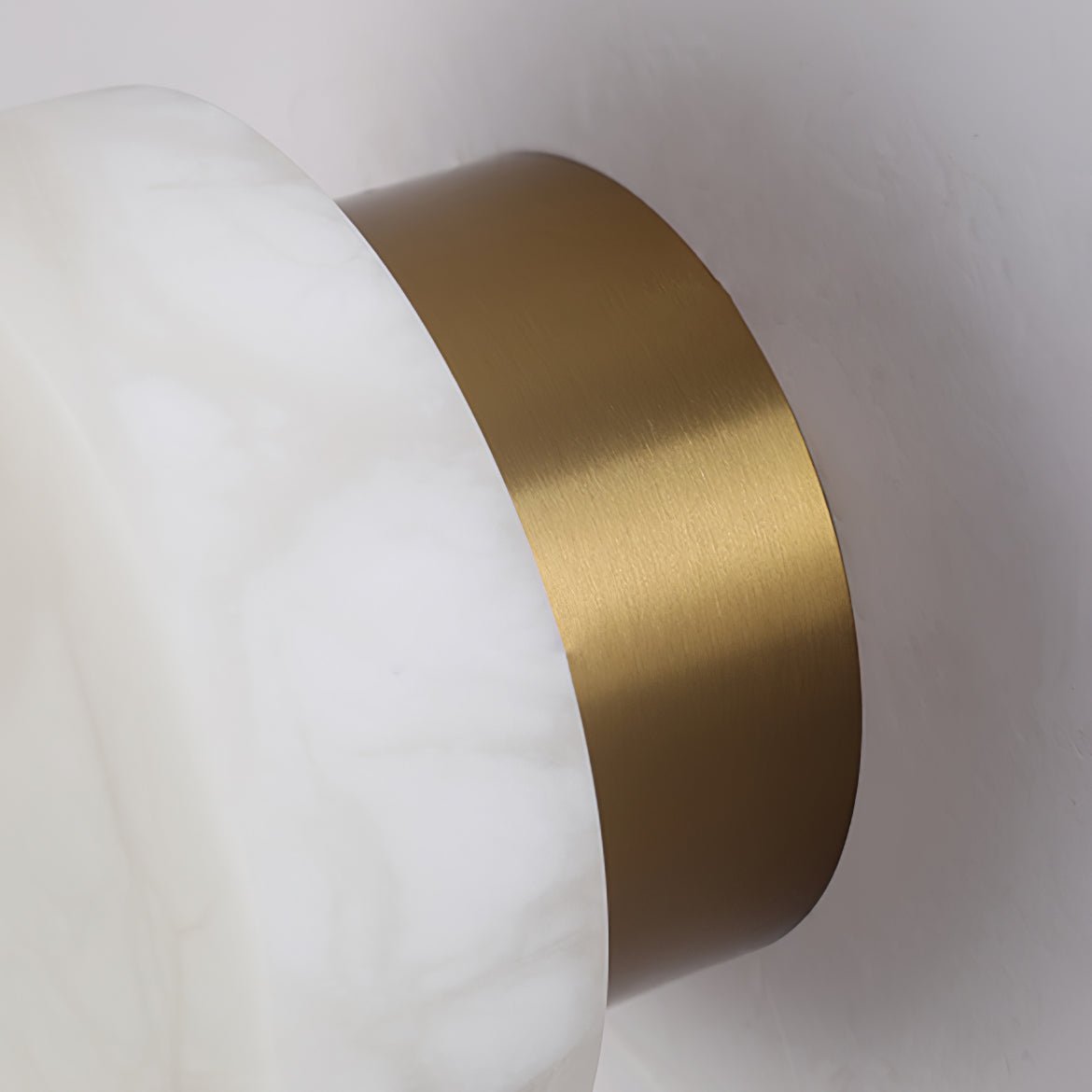 Elegant Cylindrical Alabaster Wall Light with Brass Finish