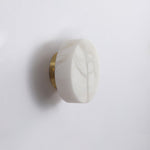 Elegant Cylindrical Alabaster Wall Light with Brass Finish