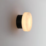 Elegant Cylindrical Alabaster Wall Light with Brass Finish