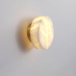 Elegant Cylindrical Alabaster Wall Light with Brass Finish