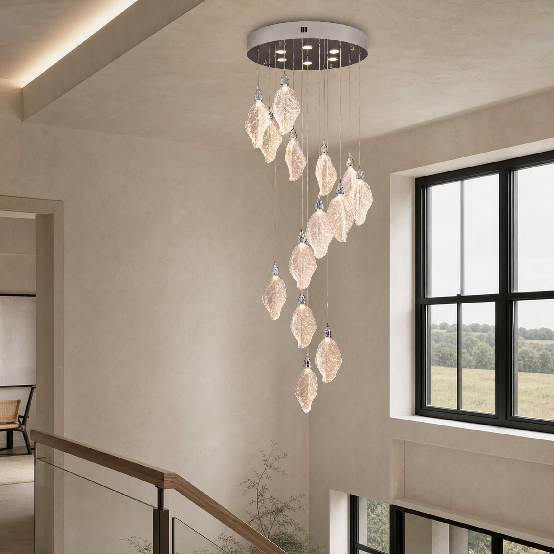 D500 Stripe Crystal Chip Stair Light - Black