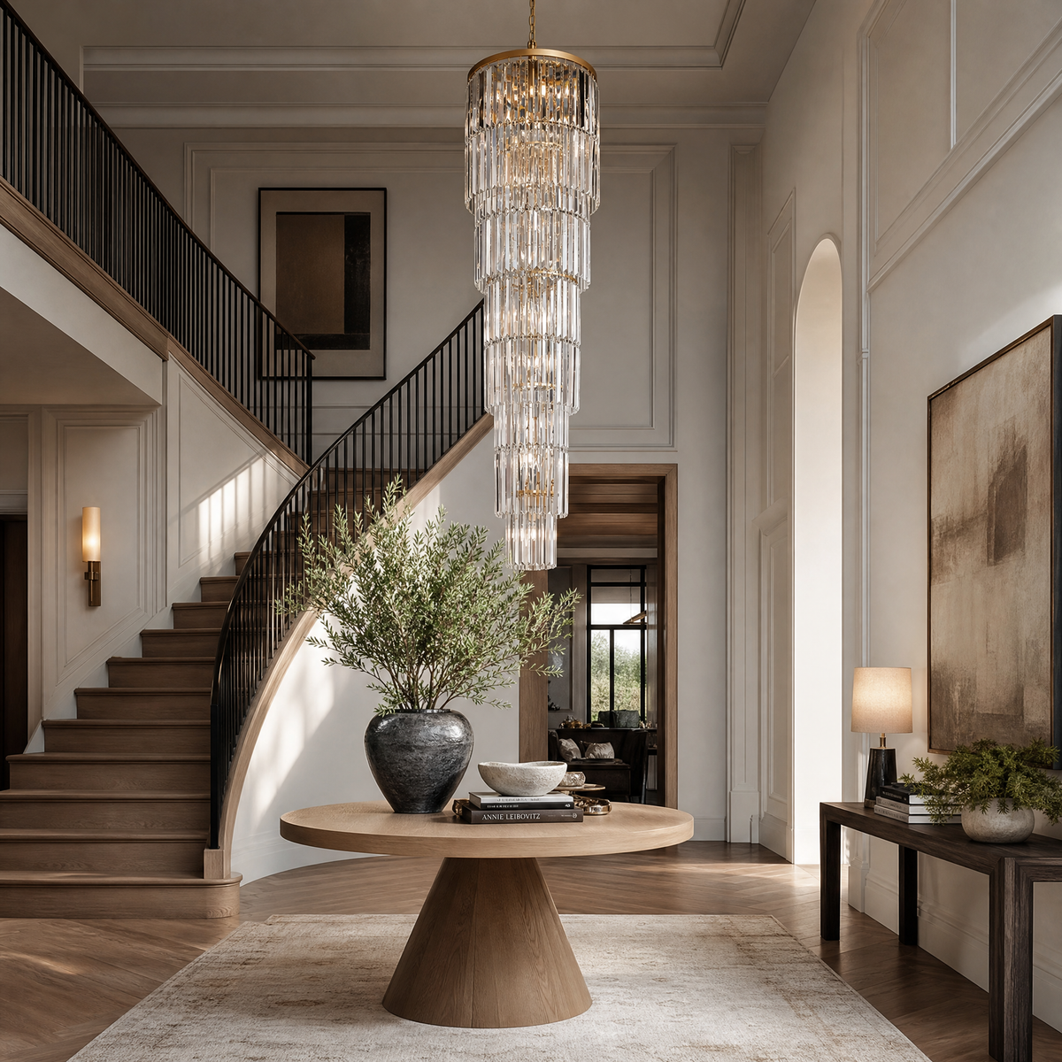 D500 Striped Crystal Stair Light - Gold