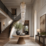 D500 Striped Crystal Stair Light - Gold
