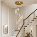 D500 Striped Crystal Stair Light - Gold