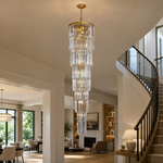 D500 Striped Crystal Stair Light - Gold