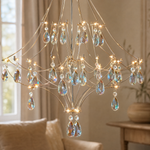 D580 Light Cube Crystal Round Pendant