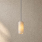 D600 - Alabaster Lingyu Round Pendant - Copper Color