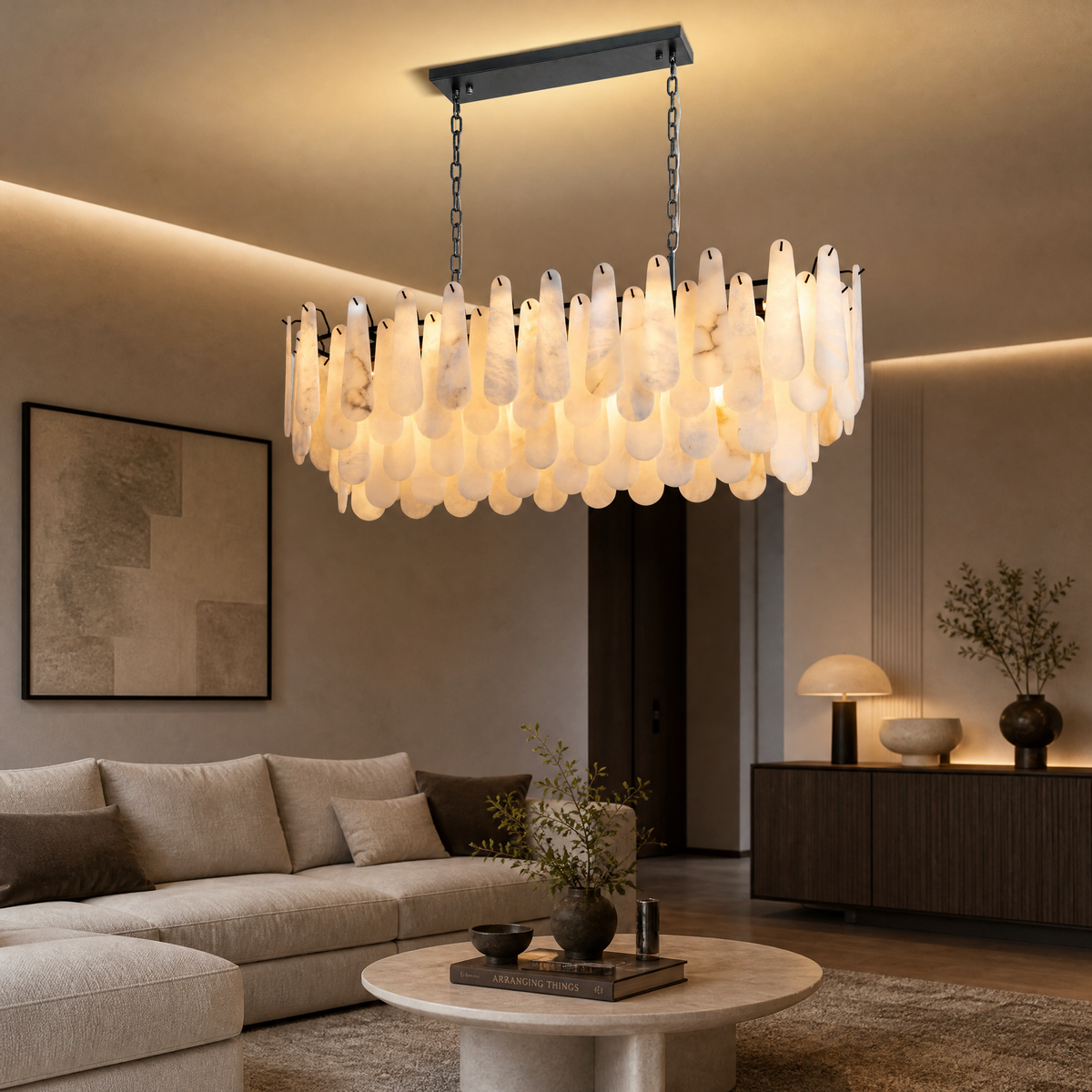 D800-Marble Tile Round Pendant - Copper-Change Supplier