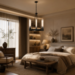 D800 Tree Branch Chandelier Round Hanging - Copper Color