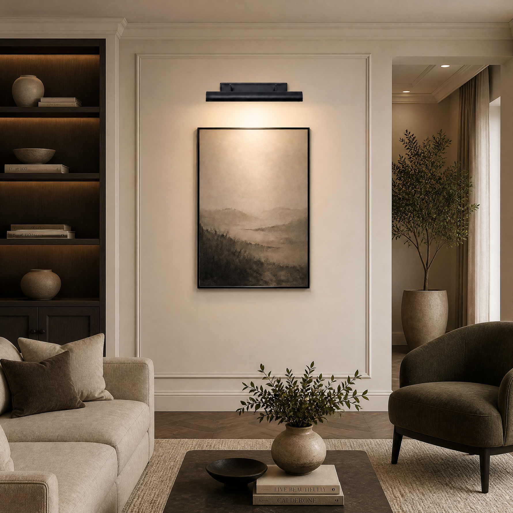 D91-34-Light Light Raindrop Round Pendant - Copper Color