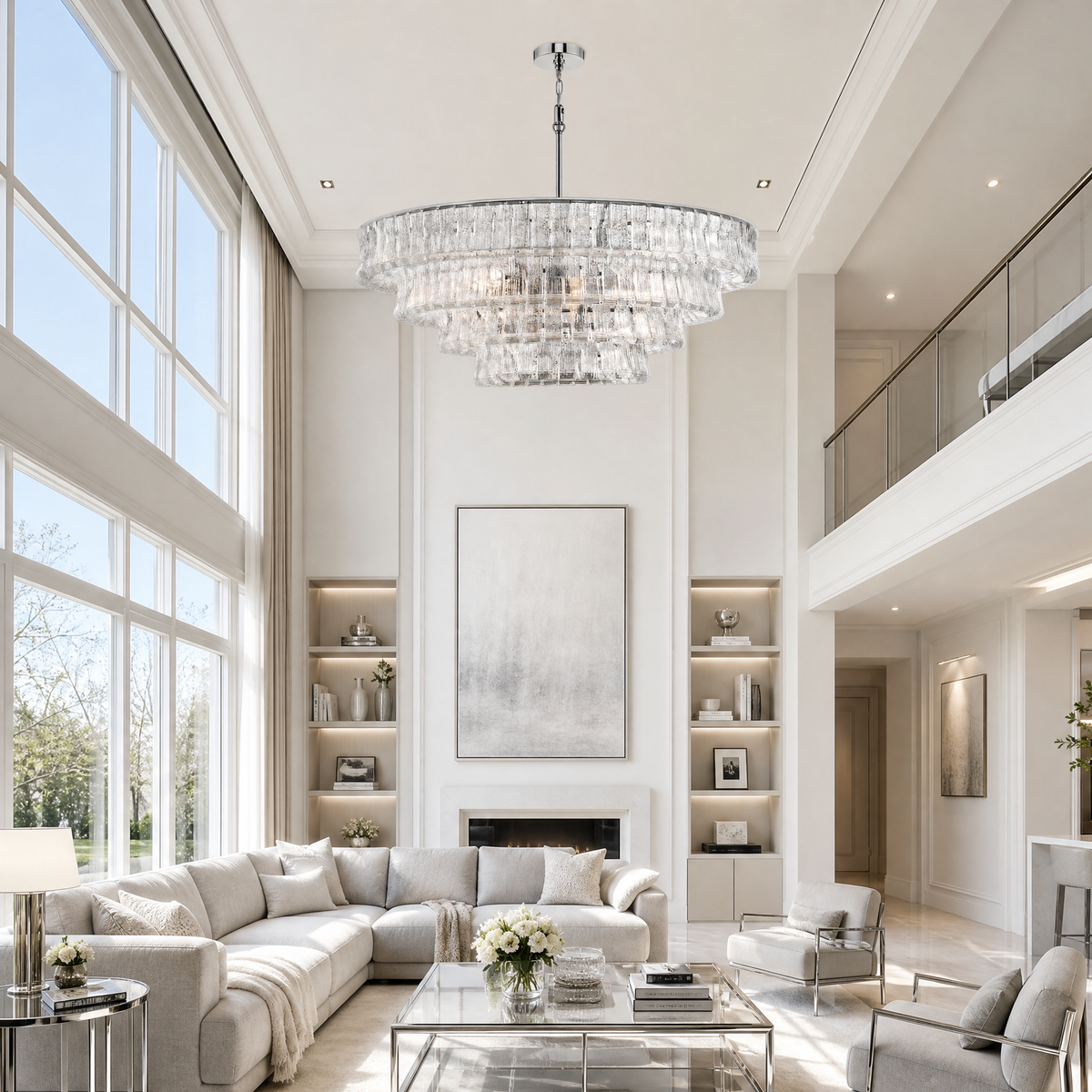 D910 Hook Piece Crystal Round Pendant Clear Light Color - Black