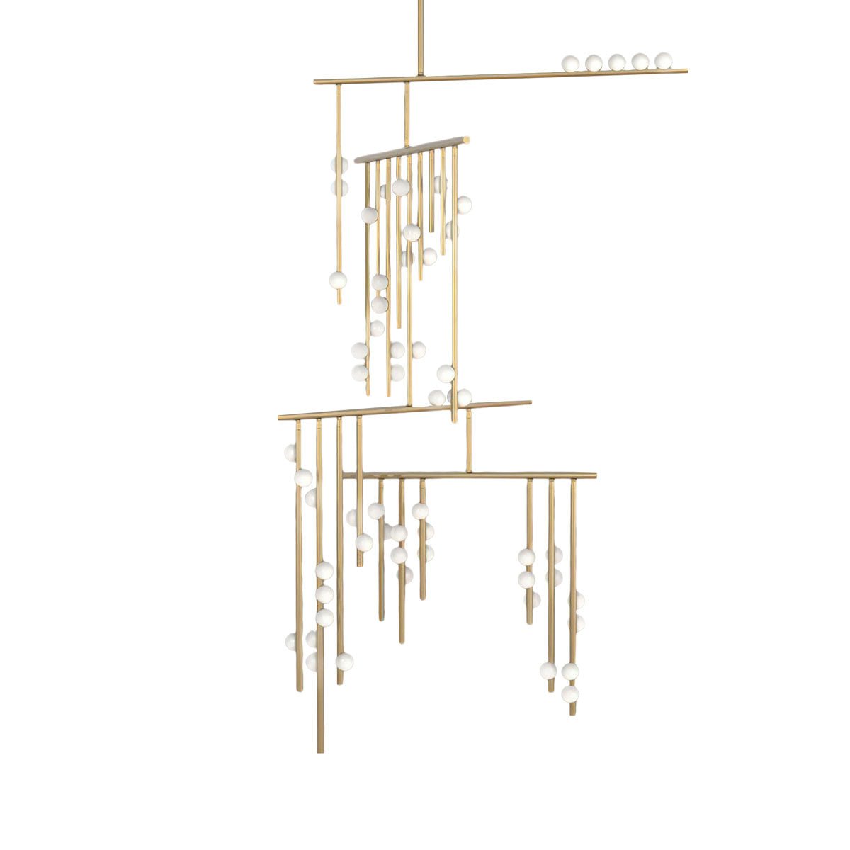 Brass Glass Drop Chandelier - YIOSI