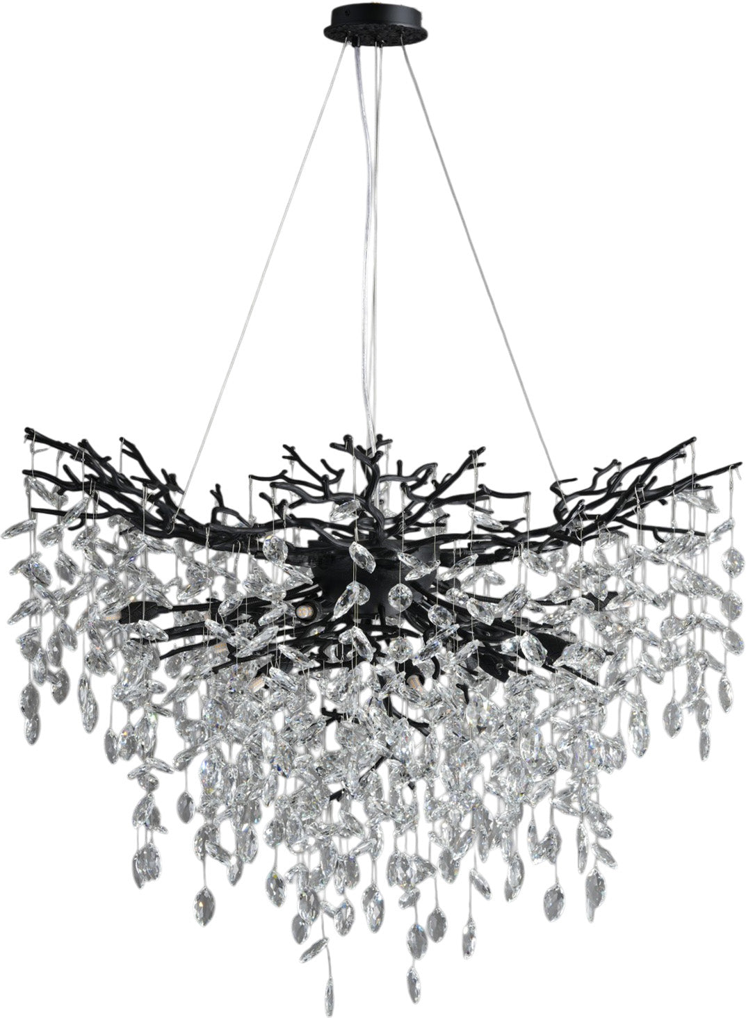 Marquise Branch Semicircle Round Pendant 1000 - Matte Black